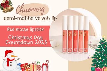 Red matte lipstick an easily create for Christmas and Countdown 2023